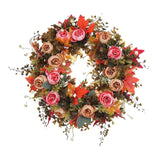 Maxbell Fall Artificial Flower Wreath Maple Leaves for Thanksgiving Wall Pendant 45cm