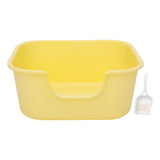 Maxbell Open Top Cat Litter Tray Splashproof Portable Pet Litter Tray for Small Pets Yellow