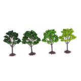 Max 4Pcs Greenery Tree Model Layout Diorama Landscape Building DIY Mixed Colors