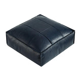 Maxbell Soft PU Leather Moroccan Pouf Handmade Ottoman Foot Rest for Kids Under Desk Navy
