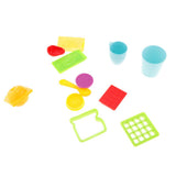 Maxbell Plastic 3D Dough Clay Mold Set Kids Educational Toy - Fruits & Tableware