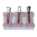 Maxbell 4Pcs No Bend Seamless Curl Pin Hair Clips Clamps for Makeup Hairstyling Butterfly Pink