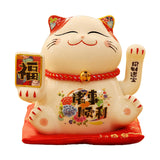 Maxbell Chinese Cat Ornaments Ceramic Statue for Yard Bedside Table Desktop Ornament Style C