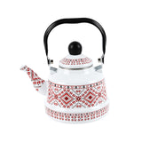 Maxbell Enamel Tea Kettle Tableware Teapot Water Kettle for Kitchen Picnic Camping White