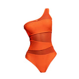 Maxbell Women Swimsuit Beachwear Padded Cup 1 Piece Bikini for Holiday Surfing Beach S Orange