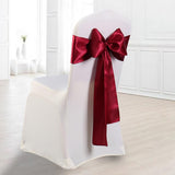 Max Satin Sashes Bows Chair Cover Bow Sash Wedding Events Supplies Wine Red