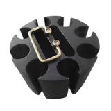 Maxbell Chip Carousel Case Round Sturdy with Handle Casino Token Case Chip Turntable black