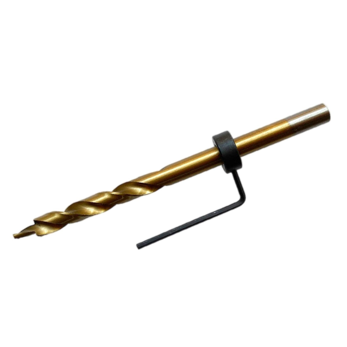 Maxbell HSS Twist Step Drill Bit Round Shank with Stop Collar for DIY Power Tools 9.5mm Titani Plated