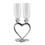 Maxbell Drinks Cup Heart Shaped Glass Cups for Daily Holiday Gifts Argent