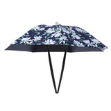 Maxbell Umbrella Hat Hands free Protection 30inch Fishing Umbrella Hat Black with Flowers