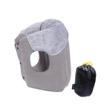 Maxbell Inflatable Travel Pillow Neck Support Headrest for Airplane Train Travel Gray