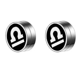Maxbell Constellation Earrings Clips Stainless Steel Punk Magnet Ear Studs Libra