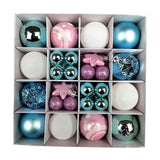 Maxbell Maxbell 42x Christmas Balls Ornaments 3cm-6cm Decoration for Home Holiday Wedding Blue White Pink