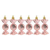 Maxbell 6 Pieces Christmas Tree Decorations Candy Ornaments for Holiday New Year Rose Gold