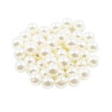 Maxbell Round Plastic Pearl Spacer Loose Beads for DIY Craft Beige 50 Pieces 12mm