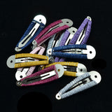 Max 12 Pieces Assorted Color Metal Snap Hair Clips with String Twine DIY Blanks