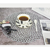 Max Non Slip Round Placemat PVC Table Mat Coaster Place Mat Silver