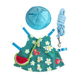 Maxbell Rabbit Vest Harness Leash Set Pet Clothes Costume for Ferret Pet Supplies Blue