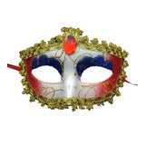 Maxbell Ladies Mardi Gras Masquerade Mask for Party Dress Cosplay Costume Red Blue