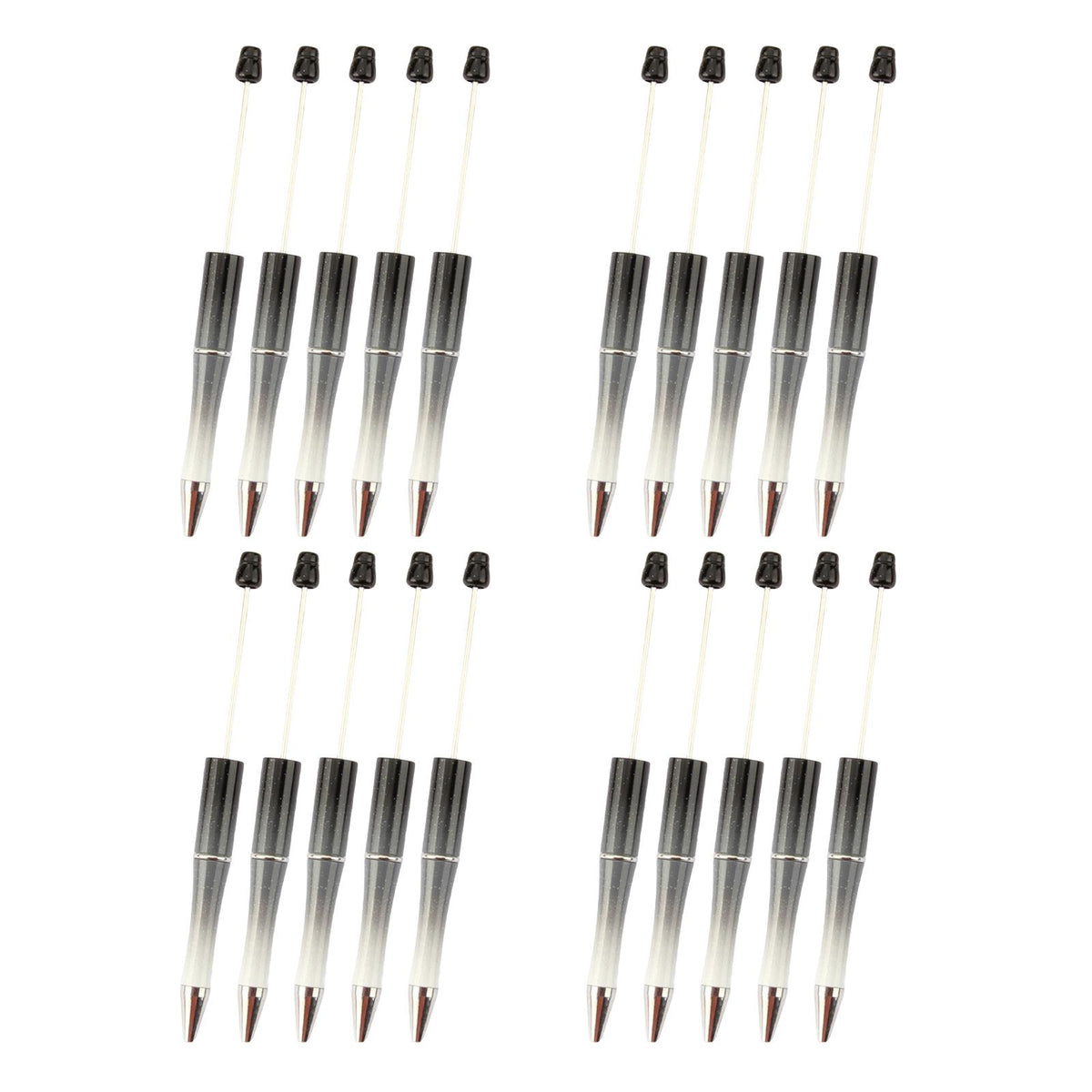 Maxbell 20Pcs Bead Pens Ball Pen DIY Printable Creative for Exam Stationery Supplies Black