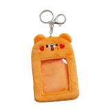 Maxbell Plush Keychain Holder Photo Sleeves Plush Protective Case for Bus Card yellow