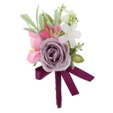 Maxbell Wedding Ceremony Silk Camellia Rose Flower Corsage Boutonniere Brooch Pin B