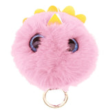 Max Cute Owl Faux Fur Animal Cartoon Kids Toys Birthday Gift Pendant Keychain Pink