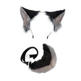 Maxbell Fox Ears and Tail Cosplay Set for Children Men Women Animal Themed Parties Black and Gray