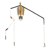 Maxbell Plastic Fishing Feeder Basket Holder Fishing Bait Cage with 3 Line Hooks 30g