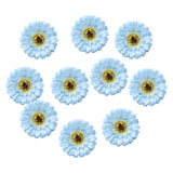 Max 10xArtificial Fabric Daisy Flower Head DIY Craft Project Dia 8cm Blue