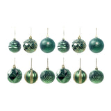 Maxbell 12Pcs Christmas Balls Xmas Tree Hanging Pendants DIY for Home Decorations Green