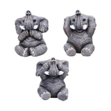Maxbell 3Pcs Elephant Statue Housewarming Gift for Tabletop Living Room gray