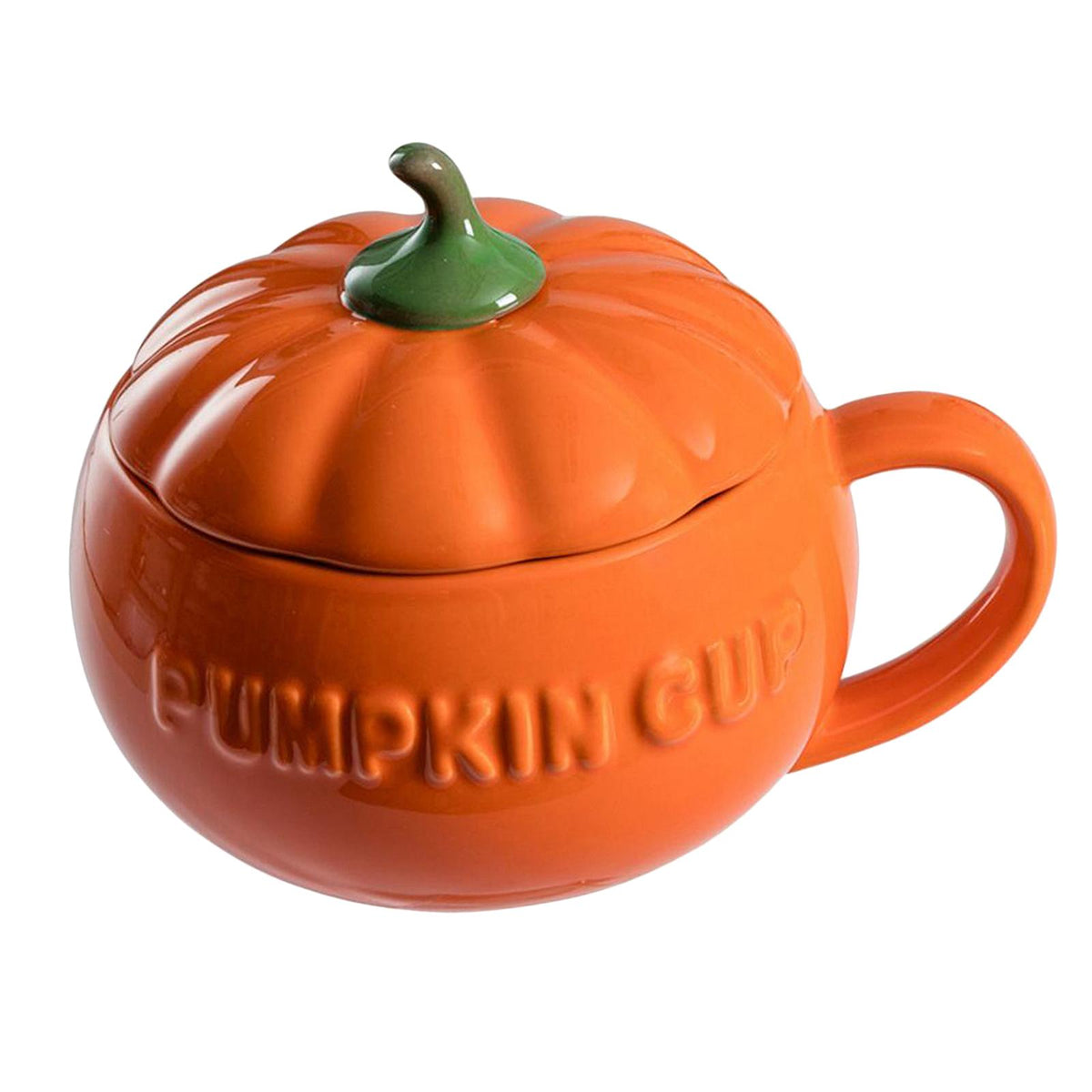 Maxbell Pumpkin Ceramic Coffee Mug Milk Soup Cup With Lid Breakfast Water Mug Big