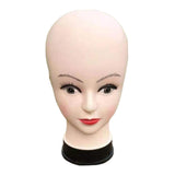 Maxbell Bald Female Mannequin Head Cosmetology Model for Wig Making Hair Styling Cap