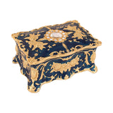 Maxbell Retro Style Vanity Jewelry Case Treasure Chest Box Keepsake for Women Gift Blue