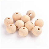 Maxbell 70pcs Handmade Natural Unfinished Wooden Teething Wood DIY Loose Beads Baby Teether Rings