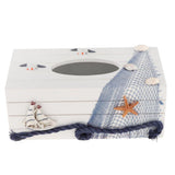 Maxbell Mediterranean Vintage Creative Tissue Box Wooden Sea Shell Tissue Holder C - Aladdin Shoppers