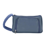 Maxbell Portable Travel Toiletry Bag Zipper Pouch Handbag PU Leather Women Girls blue