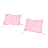 Maxbell 2 Pack Small Pet Grid Hammock Toy Nest Hanging Bed Hamster Hammock  Pink
