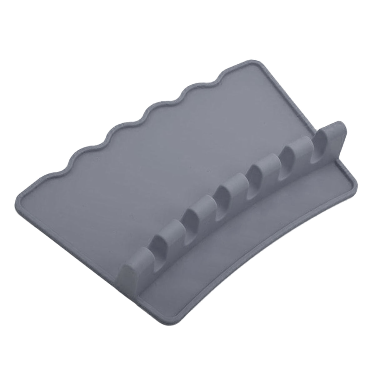 Maxbell Silicone Utensil Spoon Rest Heat Resistant Spatula Rack Stand Holder Gray