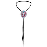 Maxbell Western Bolo Tie Leather Necktie Western Cowboy Trendy Alloy Adjustable Red
