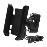 Max Maxb Motorcycle Handlebar Aluminium USB Charging Mobile Phone Holder GPS - Black
