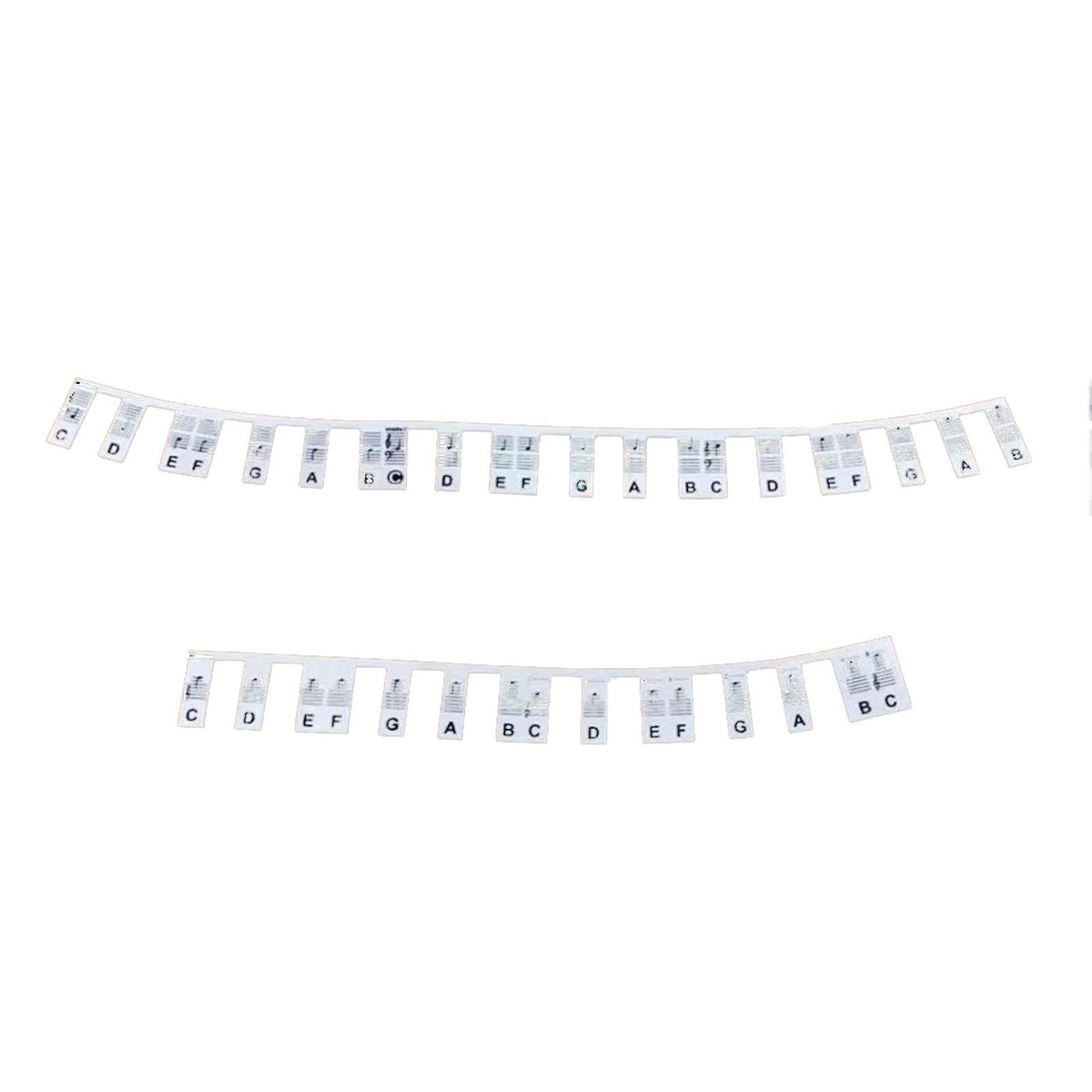 Maxbell Silicone Piano Stickers Portable Dustproof for Boys and Girls Beginners White bottom black