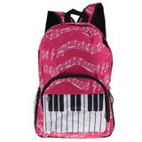 Maxbell Piano Keyboard Music Note Backpack School Bag Shoulder Travel Daypack Red