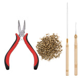 Maxbell 500x Micro Link Rings Beads Plier Hook Pulling Needle Tools  7