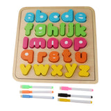 Maxbell Sorting Board Stacking Blocks Matching Wooden Board Lower Case Letters Block
