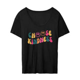 Maxbell Women's T Shirt Soft Comfortable Cute Summer T Shirt for Office Sports Daily XL Black