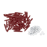 Maxbell 50x Dart Shafts 2BA Darts Accessories with Protection Rings 27mm Red