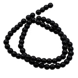 Maxbell 1 Strand Approximately DIY Gemstone Round Loose Beads 6mm Black