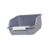 Maxbell Open Top Pet Litter Box Kitten Toilet Smooth Durable Pet Cat Toilet Sand Box gray